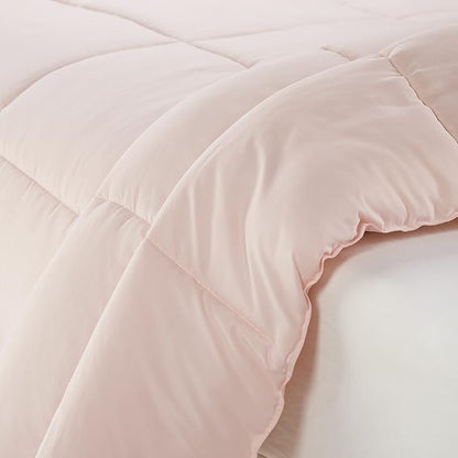 SERTA Simply Clean Ultra Soft Hypoallergenic Solid 3 Piece Comforter Set, King, Blush