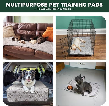FXW Washable Pee Pads for Dogs, Puppy Pads with Super Absorbent, Specifically Designed for 30inch Cages, 18" x 29" Rectangle, Khaki, 2 Packs