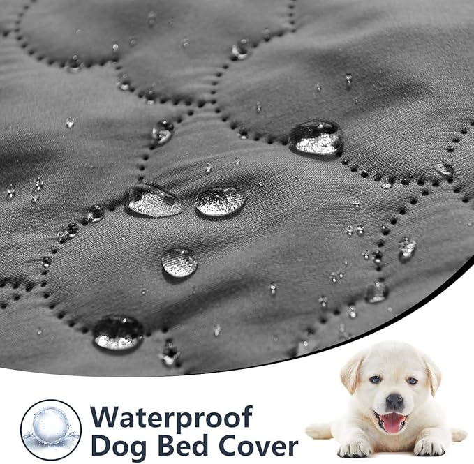 CHHKON Dog Blankets for Couch Protection Waterproof Dog Bed Covers Pet Blanket Furniture Protector (Grey+Dark Grey, 68"x82")