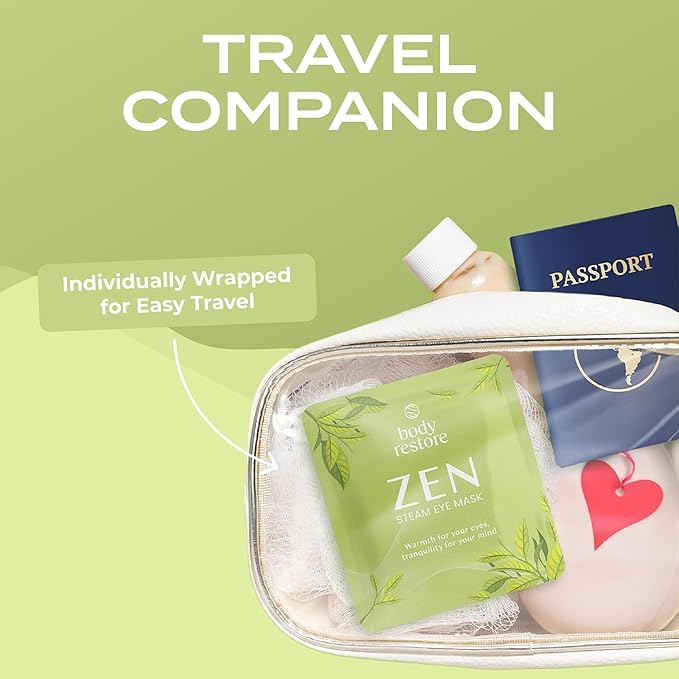 Body Restore Heated Eye Mask for Dry Eyes 5 Pack – Self Heating Warm Compress, Valentines Day Gifts for Her and Him, Birthday Gifts for Women and Men, Stye Eye Treatment, Relaxation – Green Tea