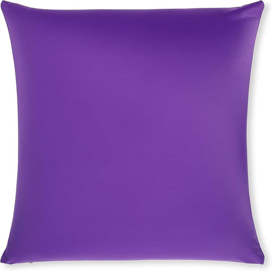 PILLOWY 18" x 18" Throw Pillow - Dark Lavendar: 1 PCS Luxurious Premium Microbead Pillow With 85/15 Nylon/Spandex Fabric. Forever Fluffy, Outstanding Beauty & Support. Silky, Soft & Beyond Comfortable