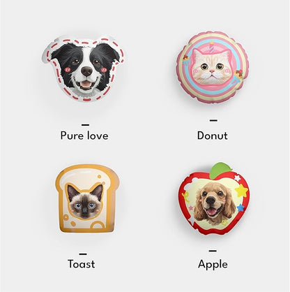 Custom Pet Portrait Pillows with Photos, Personalized Hand-Drawn 3D Dog Pillow, Custom Cat Face Pillow with Cute Design, Birthday Gift for Him or Her