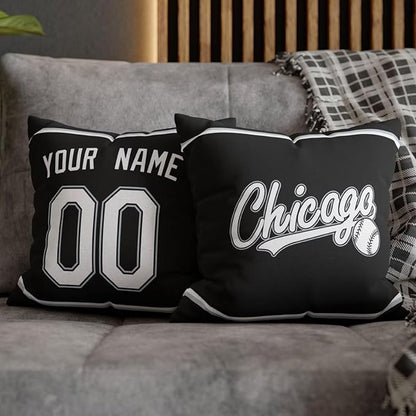 ANTKING Chicago Throw Pillow 2 Packs Custom Name and Number for Men Women Boy Personalized Gifts