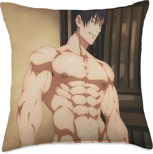 Toji Sexy Bara Pecs Muscle Manga Online Anime Men Cosplay Throw Pillow