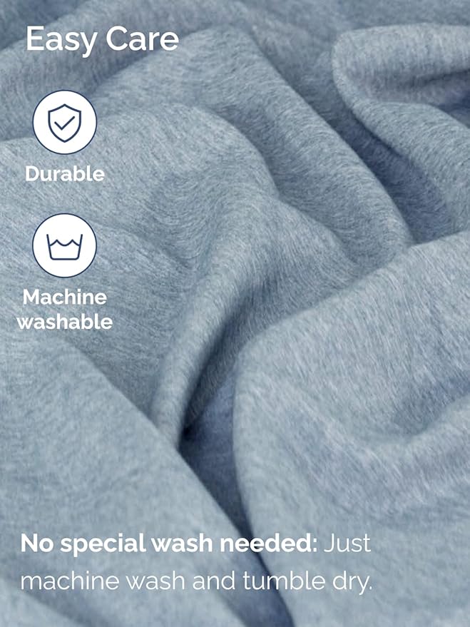 Extra Deep Cal King Sheet Set - 6 Piece Breathable and Cooling Sheets - Hotel Luxury Bedding for Women, Men, Kids & Teens - Easy Secure Fit - Soft & Wrinkle Free - Extra Deep Pockets - Heathered Blue