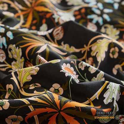 mixinni Vintage Floral Comforter Set Queen, All Seasons Bohemian Bedding Set, 3 Pieces Farmhouse Boho Shabby Chic Vibrant Colors Flowers Plants Comforter Set Perfect for Women and Men-Queen Size
