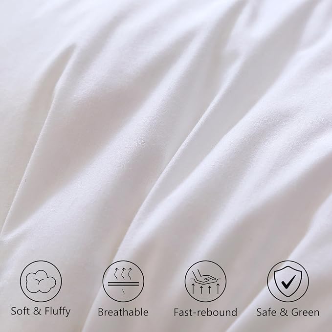 Throw Pillow Insert (Pack of 2, White), Goose Feather and Polyeser Throw Pillow for Decorative Cushion Bed Couch Sofa - Non-Deforming Over Time (20x20 Inch (Pack of 2))