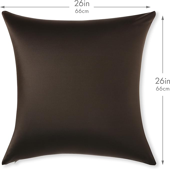 PILLOWY 26" x 26" Throw Pillow - Black: 1 PCS Luxurious Premium Microbead Pillow with 85/15 Nylon/Spandex Fabric. Forever Fluffy, Outstanding Beauty & Support. Silky, Soft & Beyond Comfortable