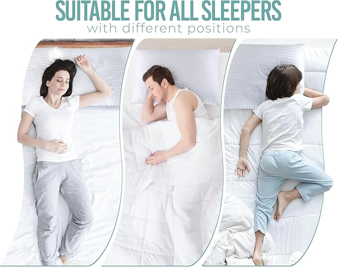 Utopia Bedding Bed Pillows King Size Set of 4 (White), Premium Soft Hotel Pillows, Original Down Alternative Filling, Pillow for Sleeping, Cooling Pillow for Back, Stomach and Side Sleeper