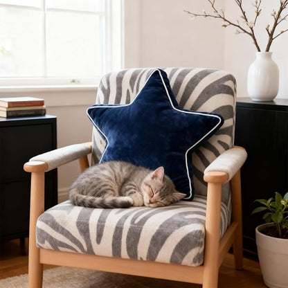 Star Pillow - Bedroom Décor Throw Pillows Navy Blue Decorative Pillow for Bed Couch