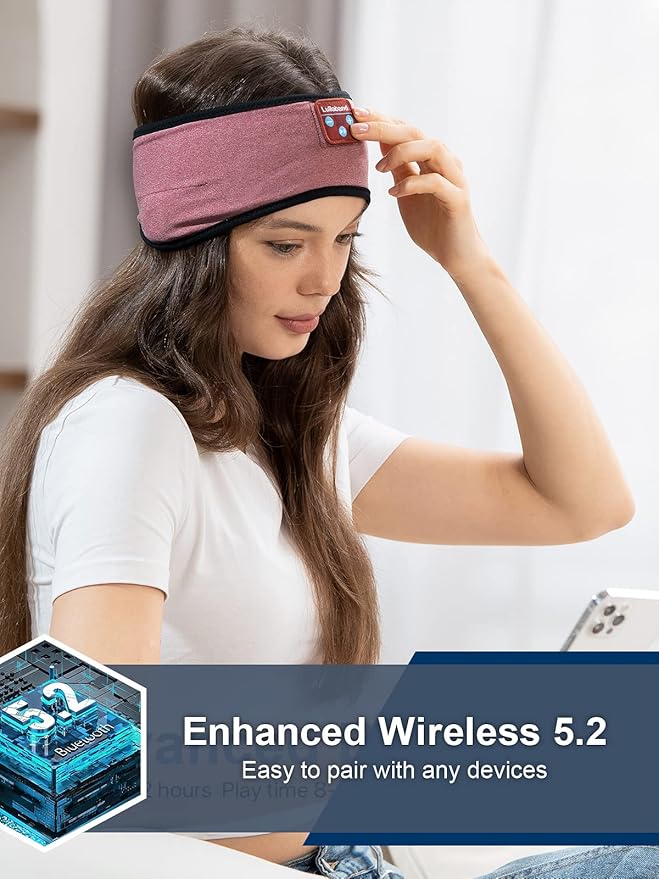 Lullaband Bluetooth Headphones - Ultra-Long Play Time Sleeping Headphones, Birthday Father Mother Valentine's Day Gifts for Women Men