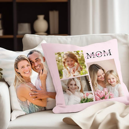 Custom Pillow with Picture & Text - Include Insert, Personalized Photo Pillow Double-Sided Printing | 5 Sizes & 10 Colors Optional, Custom Pet Memorial Gifts | Keepsake Gifts for Loved One
