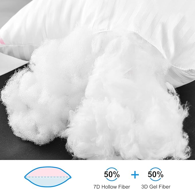 EIUE Bed Pillows for Sleeping 4 Pack，Pillows for Side and Back Sleepers,Super Soft Down Alternative Microfiber Filled Pillows (White, Queen (Pack of 4))