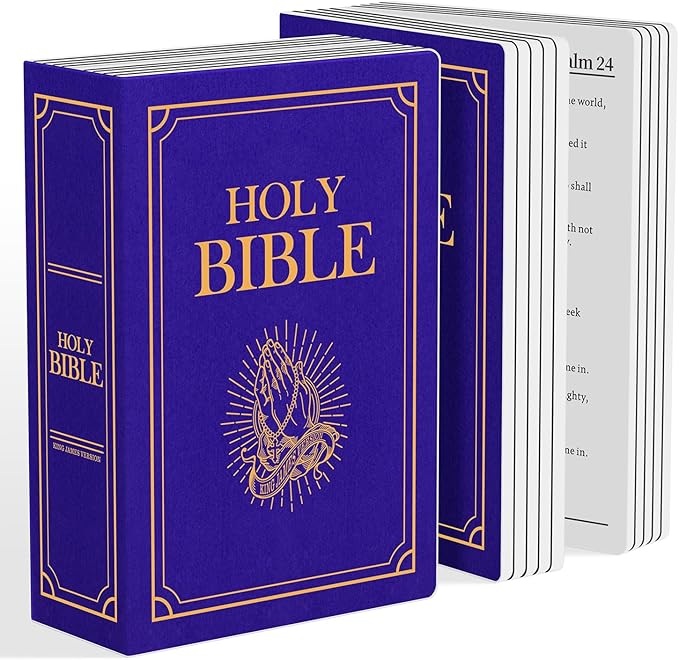 Holy Bible Pillow, Bible Pillow Book Plush That Opens, Home Aesthetic Room Decorative, Soft Stuffed Pillows, Christmas Cartoon Throw Pillows (Purple)
