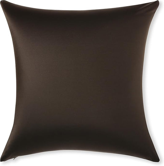 PILLOWY 26" x 26" Throw Pillow - Black: 1 PCS Luxurious Premium Microbead Pillow with 85/15 Nylon/Spandex Fabric. Forever Fluffy, Outstanding Beauty & Support. Silky, Soft & Beyond Comfortable