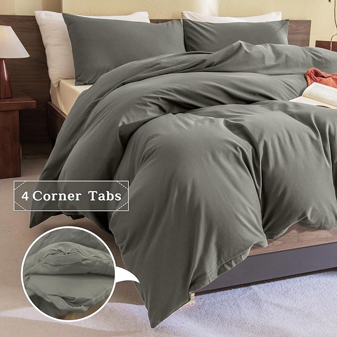 CozyTide Green King Size Comforter Set,Cotton Lightweight Fluffy Ultra Soft Boho Bedding Comforter Sets 3 Pieces(1 Comforter and 2 Pillowcases)