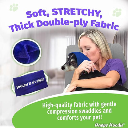 Happy Hoodie The Original Dog & Cat Calming Band - American Brand - Anxiety Relief/Noise Protection-Grooming-Thunder-Fireworks (Small, Black) - Since 2008