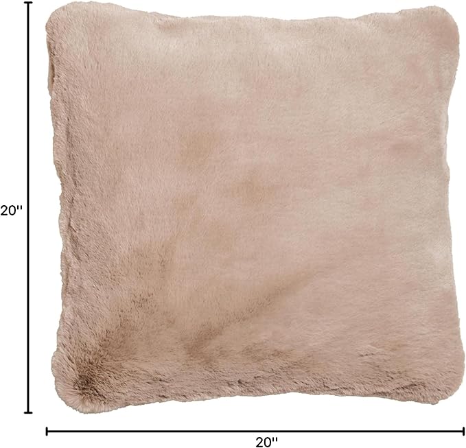 UnHide Squish - Faux Fur Pillow - Extra Soft Throw Pillow - Square Shaped Pillow, Polyester Fill - Machine Washable - Perfect for Living Room, Bedroom, or Guest Room - 20” x 20” - Mocha Shar Pei