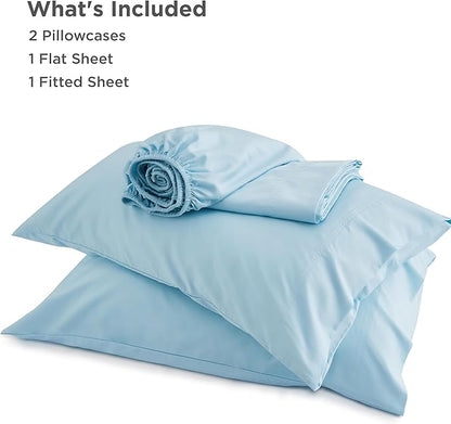 Bedsure Full Size Bed Sheets, Cooling Sheets, Rayon Derived from Bamboo, Breathable & Soft, Deep Pocket Up to 16 Inches, Hotel Luxury Silky Bedding for Hot Sleepers, Aqua