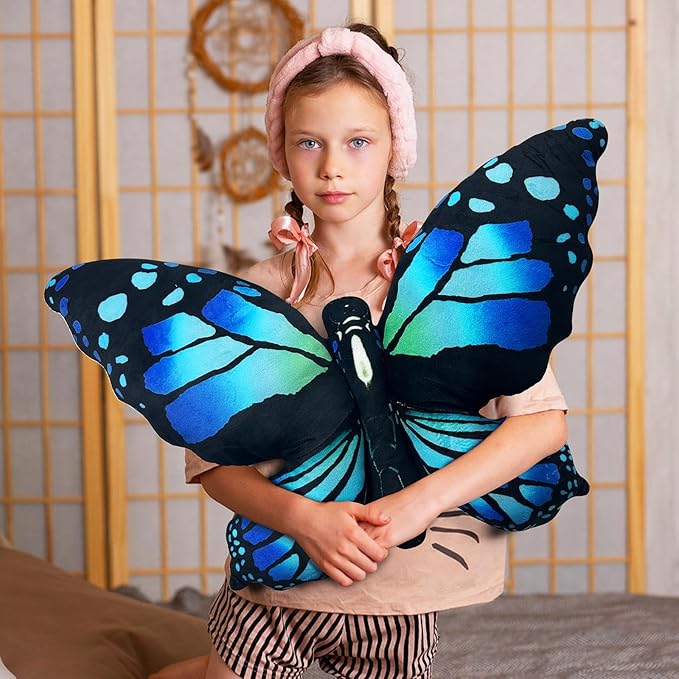Butterfly Decorations Pillow Decorative Throw-Pillow Stuffed Animal Plush Gifts for Women Decor for Room Home Garden 24.4" x 16.5"