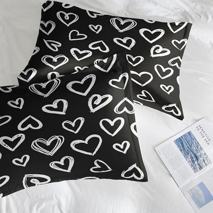 Comforter Set King Size, Love Cute Valentine Soft 3 Pcs Bedding for Kids and Adults, Polka Heart White Comforter Set with 2 Pillowcases, for Bedroom Bed Decor