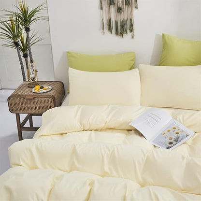 Cottonight Ivory Comforter Set Queen Beige White Bedding Comforter Set Full Off White Solid Blanket Quilts Cotton Modern Soft Breathable Modern Simple Ivory Bedding Set for Women Men Queen Bed