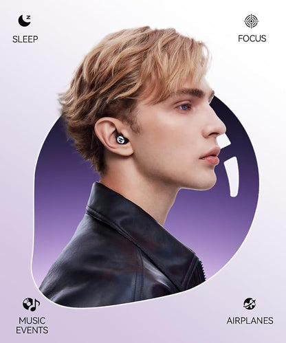 Ear Plugs for Sleeping 50dB Earplugs Noise Cancelling Ear Plugs for Noise Reduction Concerts Soft Reusable Silicone Earplugs for Snoring Side Sleepers Shooting Airplanes with 7 Eartips Case Black
