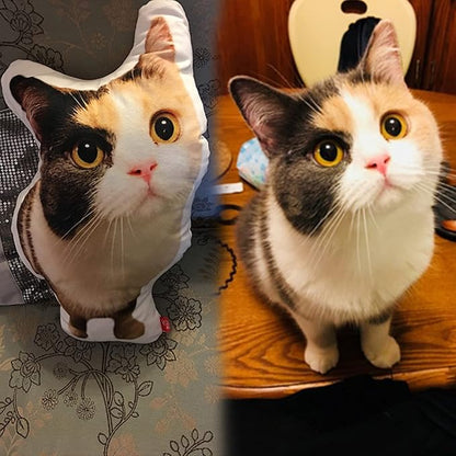 Custom Pet Shaped Pillows, Personalized Funny Pillow with Pet/Picture/People, Double Side 3D Printing Photo, for Birthday, Thanksgiving, Christmas, Halloween (18 inches)