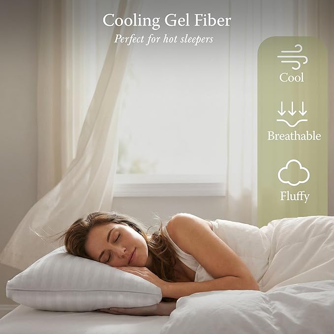 Threadmill Soft Bed Pillows King Size Set of 2 | Down Alternative Cooling Soft Pillows for Sleeping | 20 x 36 Hotel, King Size Pillows 2 Pack for Back, Stomach or Side Sleepers