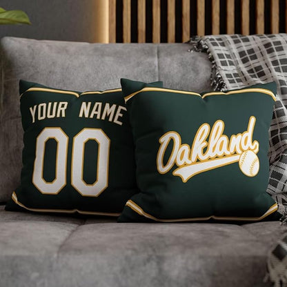ANTKING Oakland Throw Pillow 2 Packs Custom Name and Number for Men Women Boy Personalized Gifts