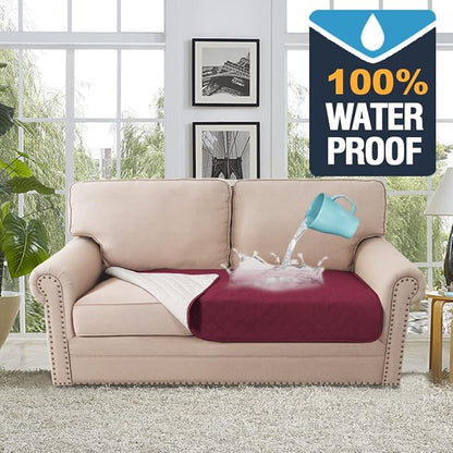 H.VERSAILTEX Couch Cover for Dogs Washable 100% Waterproof Sofa Cushion Cover Dog Bed Cover Non-Slip Pet Blanket for Sofa Cushion Protector, 35" x 62", Burgundy