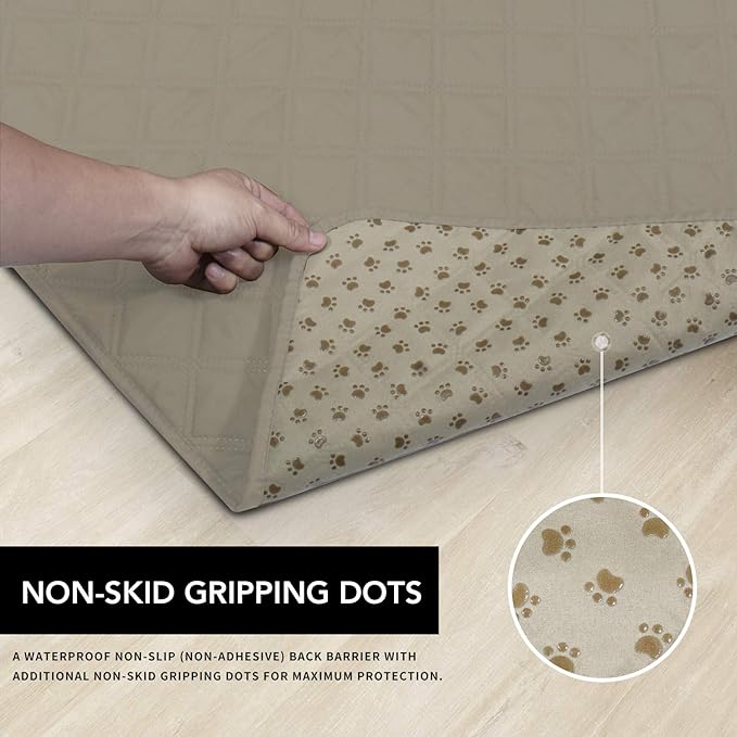 Easy-Going 100% Waterproof Dog Bed Cover, Non-Slip Pet Blanket for Furniture, Washable Couch Cover, Repleasement Sofa Cover (86X82 in,Beige)