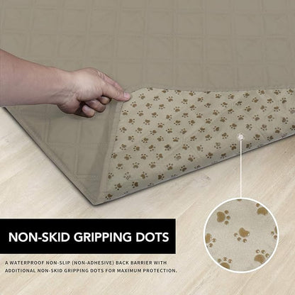 Easy-Going 100% Waterproof Dog Bed Cover, Non-Slip Pet Blanket for Furniture, Washable Couch Cover, Repleasement Sofa Cover (86X82 in,Beige)