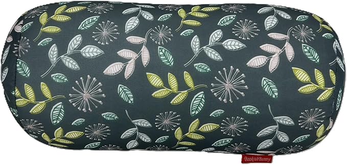 Bookishbunny Microbead Cylinder Bolster Roll Pillow 13" x 7" Various Patterns (LeavesDarkSage)