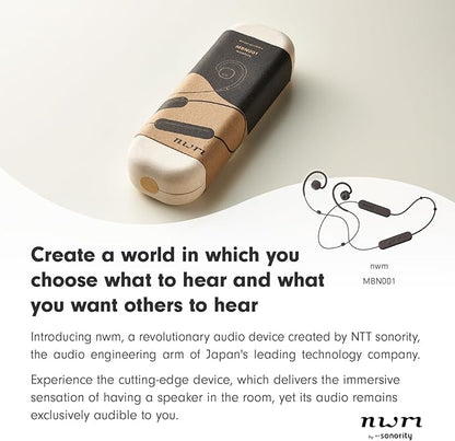 nwm NTT Sonority Wireless Open-Ear Speakers (Neckband) with PSZ Technology MBN001 White Beige