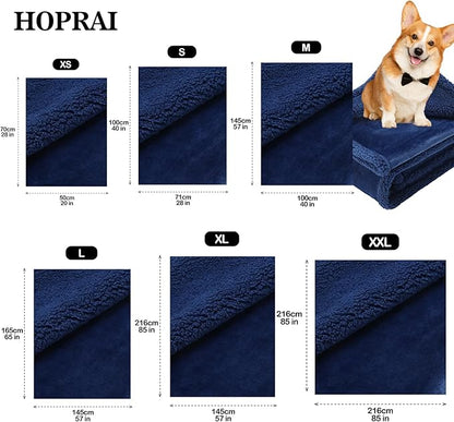 Dog Blanket, Waterproof Reversible Sherpa Fleece Throw Blanket, Furniture Cover for Bed, Couch, Sofa Protection from Liquid Pee and Pet Fur of Puppy, Cat (Navy Blue S28*39inches)