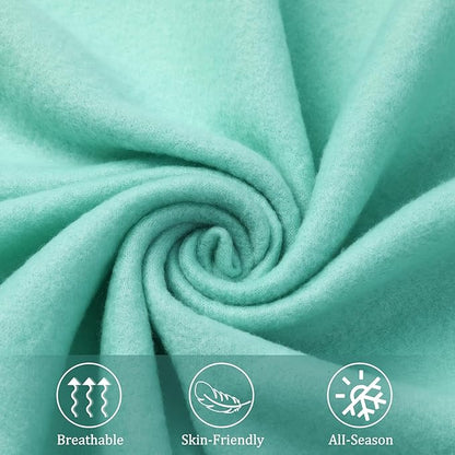 Kinlop Fleece Blanket Bulk 60 x 50 Inch Soft Lightweight Fleece Cozy Blanket Warm Throw Plush Pet Throw for Bed Couch Sofa Home Office Wedding Gifts Travel Camping(Blue Green)