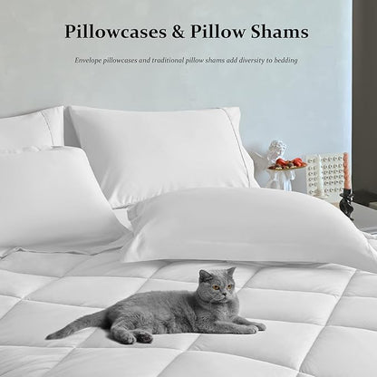 Newspin Twin Comforter Set White - Bed in a Bag Twin Size 6 Pieces, All Season Bed Set, Fluffy Comforter Set with Sheets, Sheet Set Quilt Blanket, Pillowcases & Shams & Bed Skirt