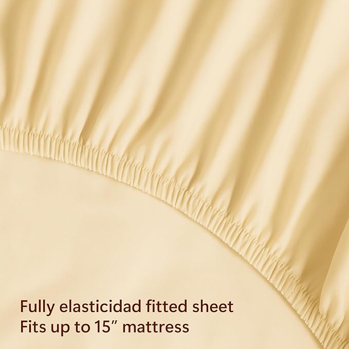 Peru Pima 415 Thread Count Percal Full Sheet Set - 100% Peruvian Pima Cotton, 4 Piece (Flat, Fitted, 2 Pillowcases) - Cooling, Crisp, Deep Pocket, Hotel Quality Bedding - Ivory