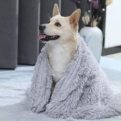 Pet Dog Bed Blankets, Fluffy Fleece Dog Throw Blankets Sleep Mat,Soft Puppy Blankets Cat Kitten, S M L XL,Fuzzy Reversible Sherpa Blanket for Bed, Couch, Sofa, Travel,Washable & Lightweight