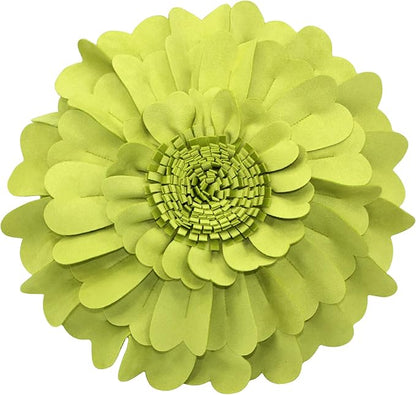 Contempo Lifestyles Flower Pillow – Decorative Pillow 3D Round Throw Pillows for Home Décor – Handmade Sweetheart Flower Pillow for Bed & Couch-Sunflower Pillow - 16 Inch Lime