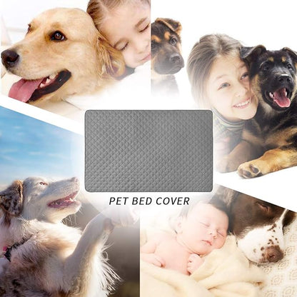 CHHKON Dog Blankets for Couch Protection Waterproof Dog Bed Covers Pet Blanket Furniture Protector (Grey+Beige, 82"x120")