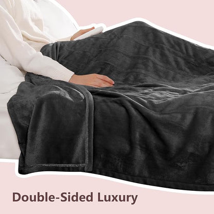 Heated Blankets King Size Electric Blankets 100''X90'', Soft Cozy Flannel Electric Blanket King with Dual Controllers, 5 Heating Level & 10 Hour Auto Off, ETL Certified & Machine Washable, Warm Gifts