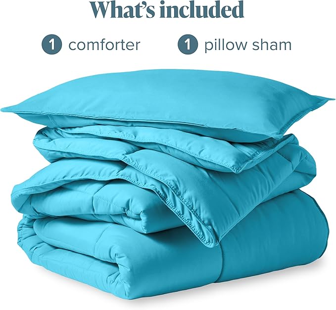 Bare Home Comforter Set - Twin/Twin Extra Long Size - Ultra-Soft - Goose Down Alternative - Premium 1800 Series - All Season Warmth (Twin/Twin XL, Aqua)