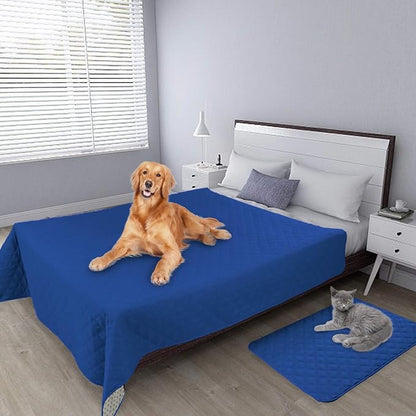 Easy-Going 100% Waterproof Dog Bed Cover, Non-Slip Pet Blanket for Furniture, Washable Couch Cover, Repleasement Sofa Cover (68X82 in,Classic Blue)