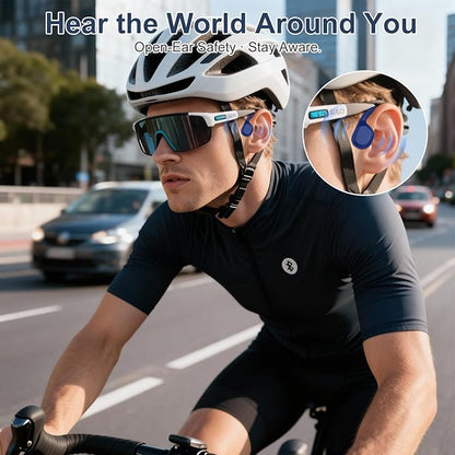 LOBKIN Bone Conduction Headphones - Open Ear Headphones Wireless Bluetooth 6.0 with Mic, 10H Playtime, IPX6, Sweat Resistant, Lightweight Sports Headphone for Running, Cycling, Gym, Outdoor, Blue