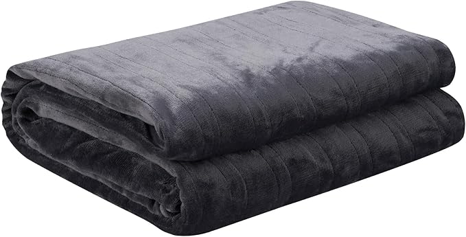 Electric Heated Blanket Queen Size 84"x90", Soft Plush Microplush for Bed, Dual Controllers & Heating Zones, 10Hs Auto Off & 5 Heating Levels, Machine Washable, Gifts for Family-Gray