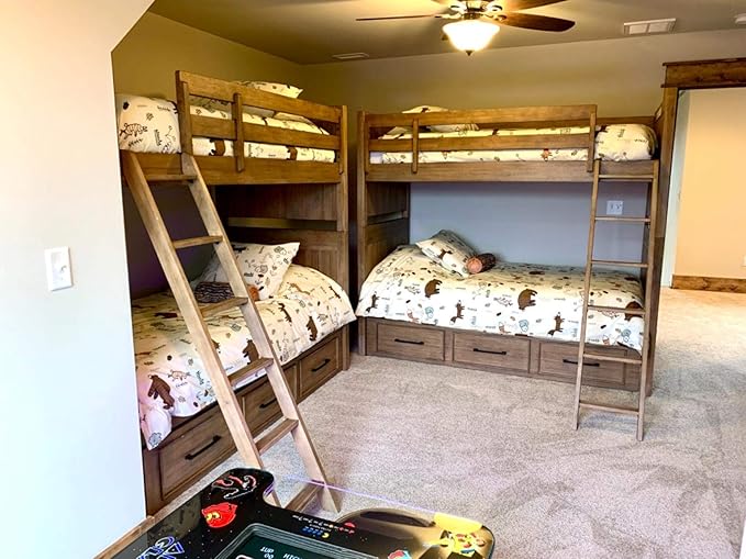 Houseri Beige Bear Comforter Set Twin Size 3 Pieces Toddler Girls Boys Woodland Theme Cartoon Bedding Sets Ultra Comfy Fox Rabbit Forest Animal Print Breathable Soft Bed Quilt Blanket Twin Kids Gift