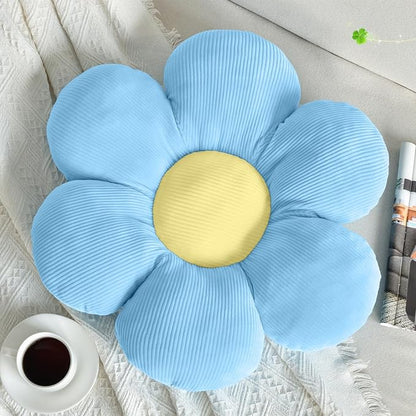 Flower Pillow, Blue Throw Pillows Cute Daisy Decorative Pillow Cushion Seating Home Decorative for Bed, Sofa, Couch