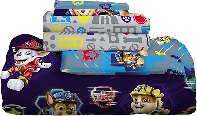 Franco Paw Patrol Kids Bedding Super Soft Comforter and Sheet Set with Sham, 7 Piece Queen Size, (Official Licensed Product)